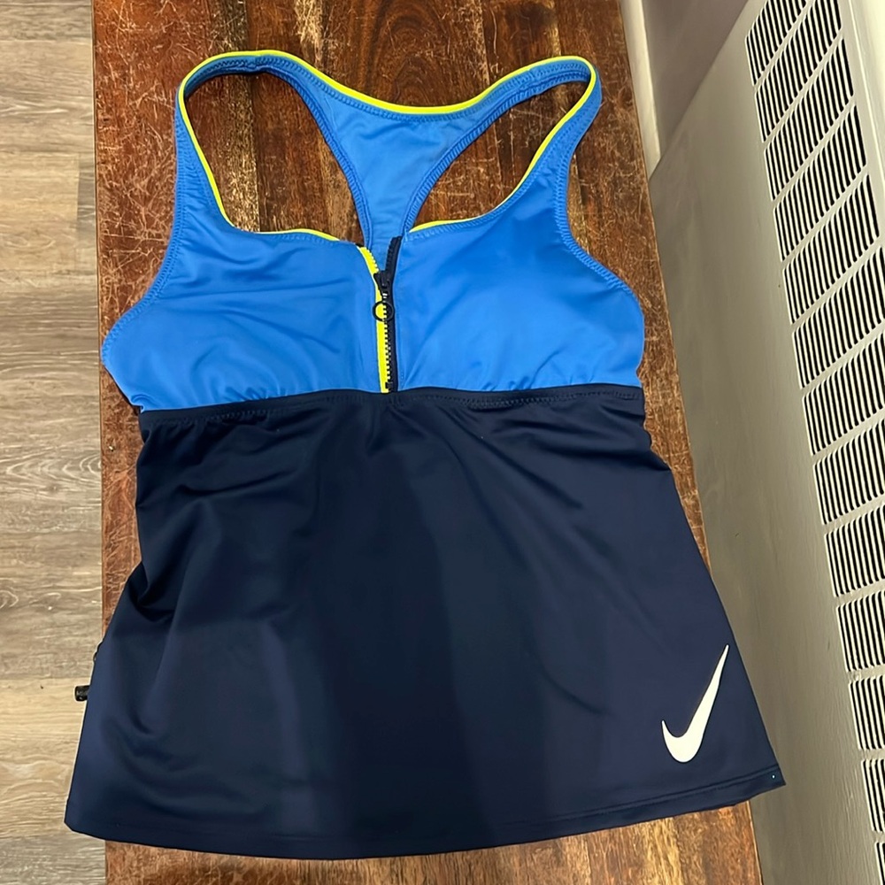 Nike Navy Blue Light Blue swim top